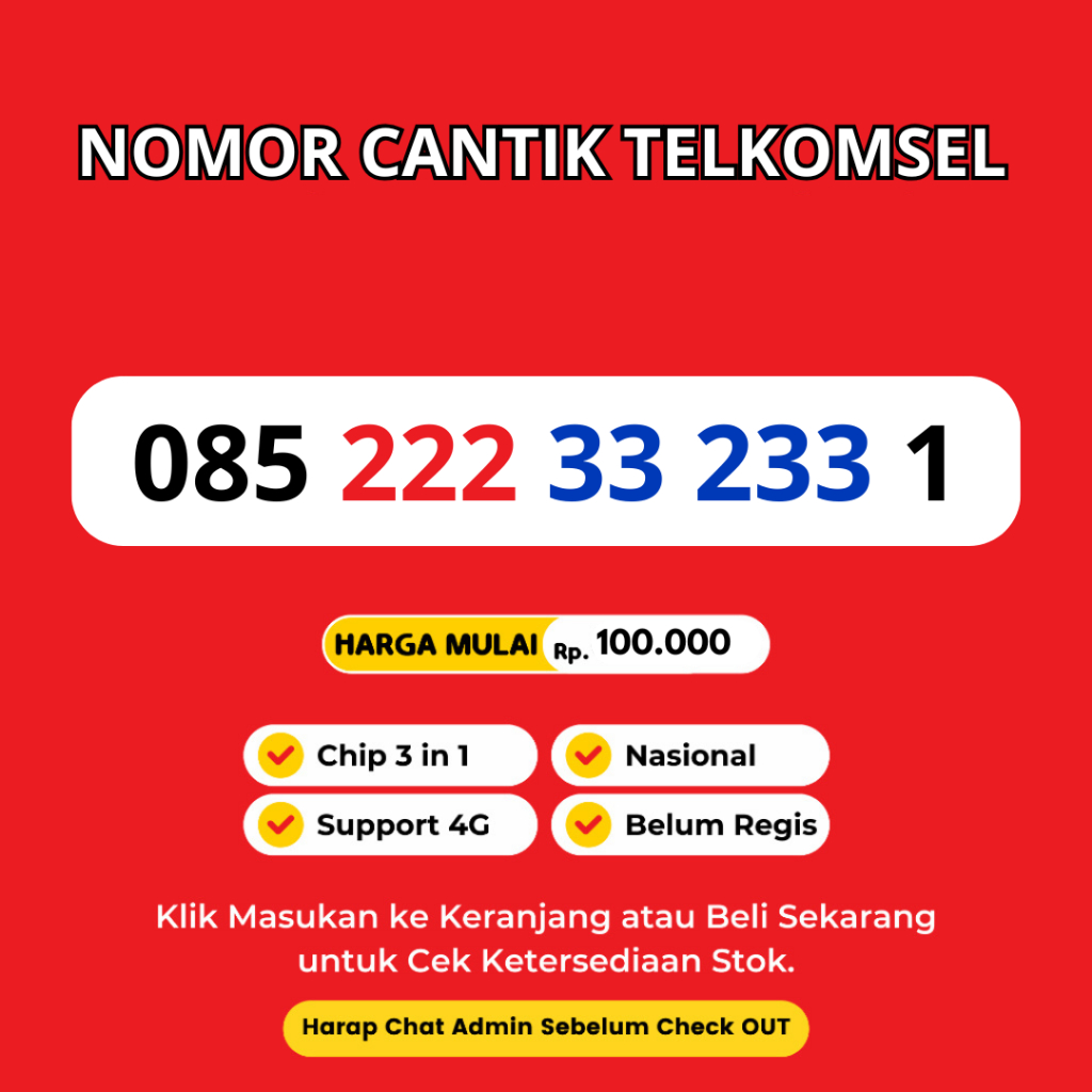 Kartu Perdana Cantik SimPati Murah dan Rapi Support 4G LTE - Nomer Cantik Telkomsel Bonus Kuota 6GB