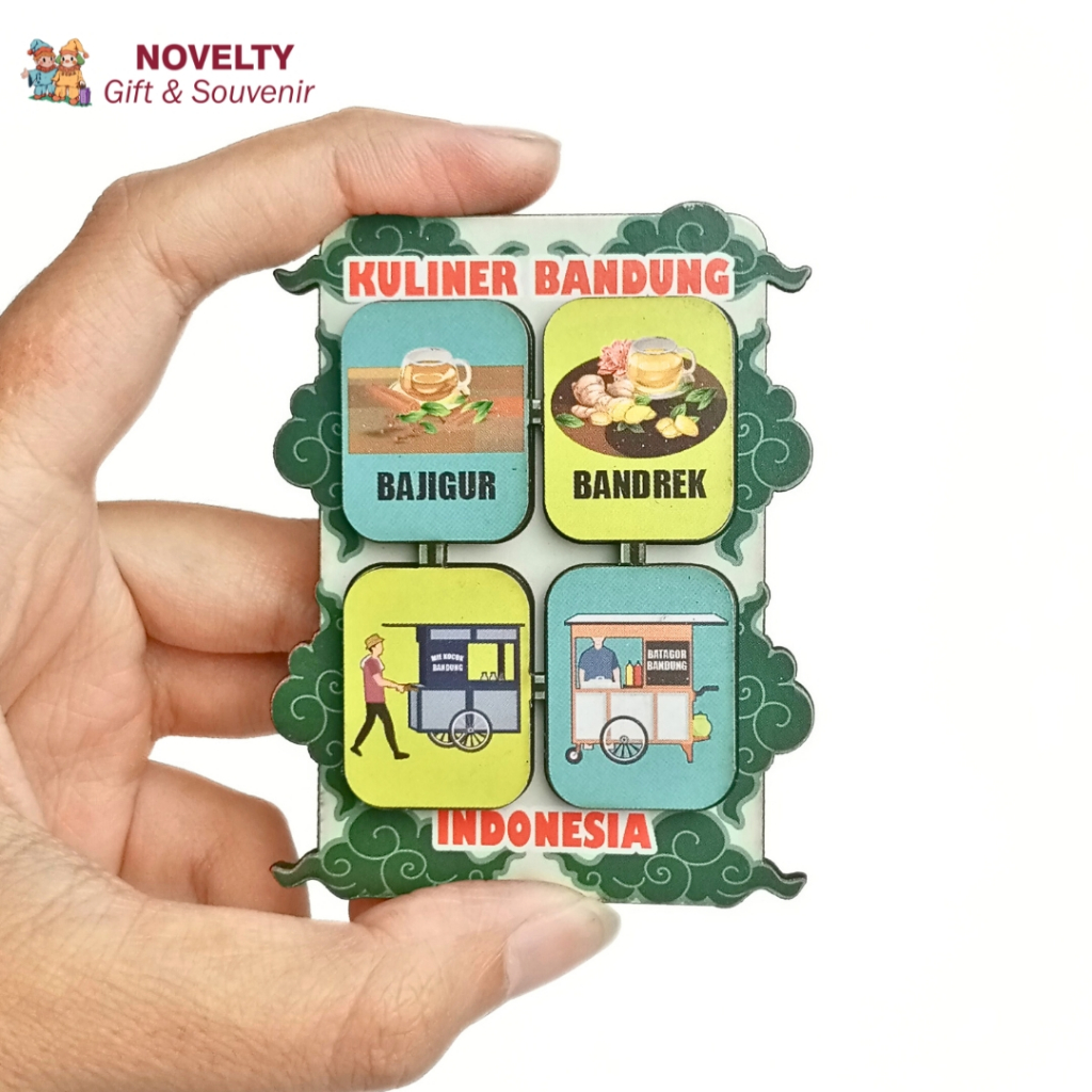 Souvenir magnet kulkas Kuliner Bandung Jawa Barat oleh oleh negara Indonesia