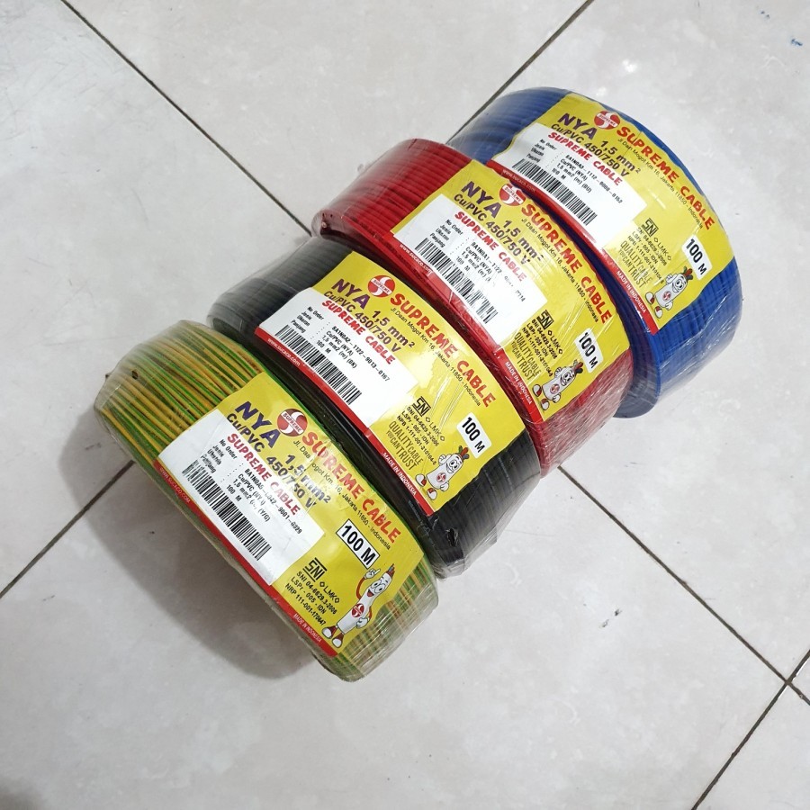 SUPREME kabel listrik NYA 1.5 roll 50m 100m