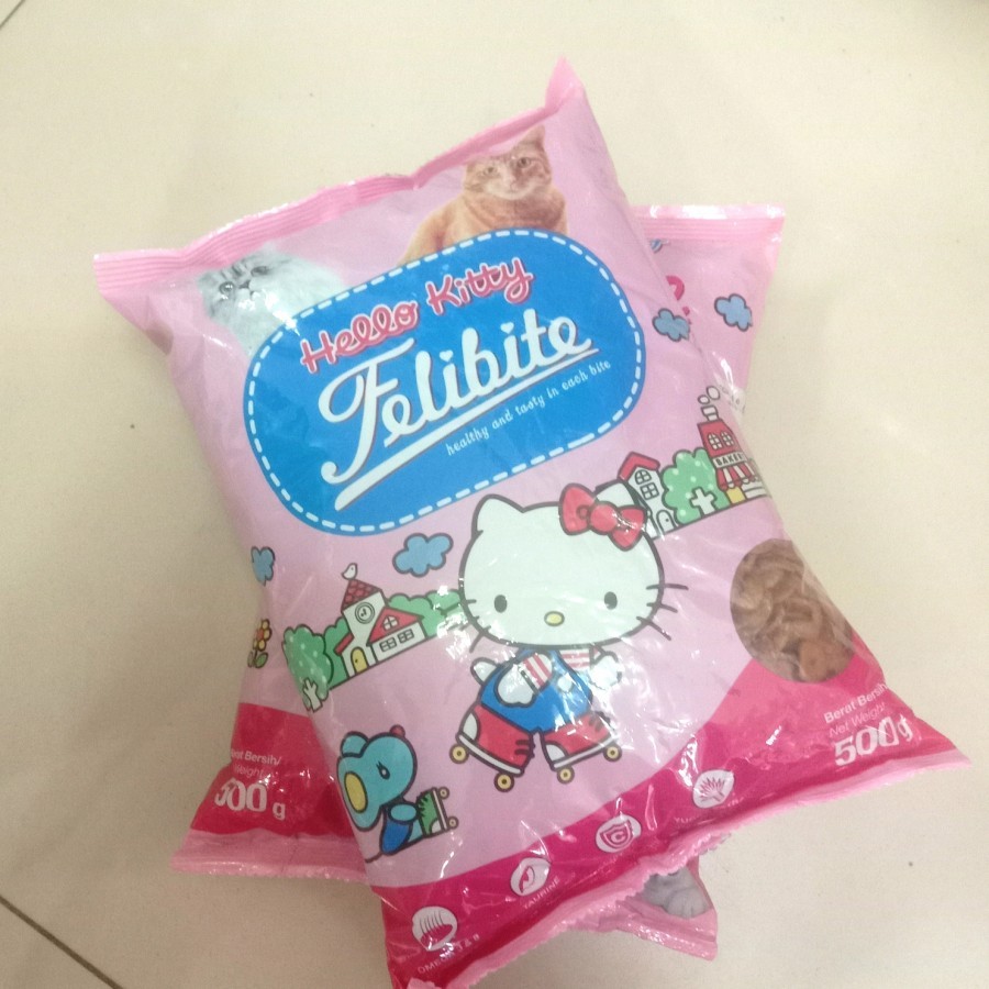 ( PAKET 5 KG 10 PCS ) elibite Makanan Kucing Kering 500 gram - Makanan Kucing Felibite DONUT
