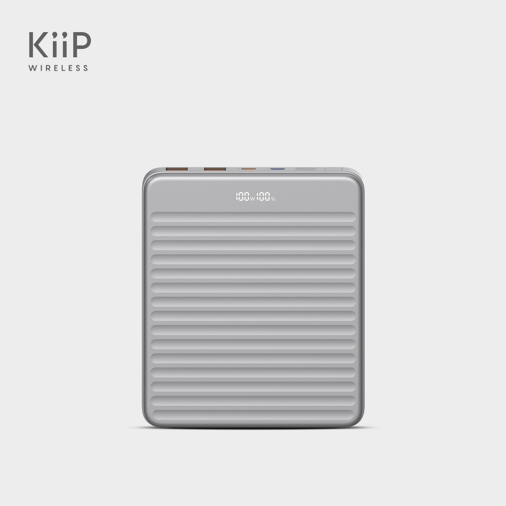 KiiP E63 Power Bank 20000mAh Fast Charging 100W Quick Charge Type C PD - Silver