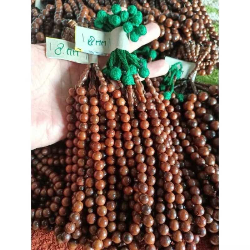 PAKET GROSIR TASBIH 33 UKURAN 8 KAUKAH POLOS DAN RUMBAI HIJAU