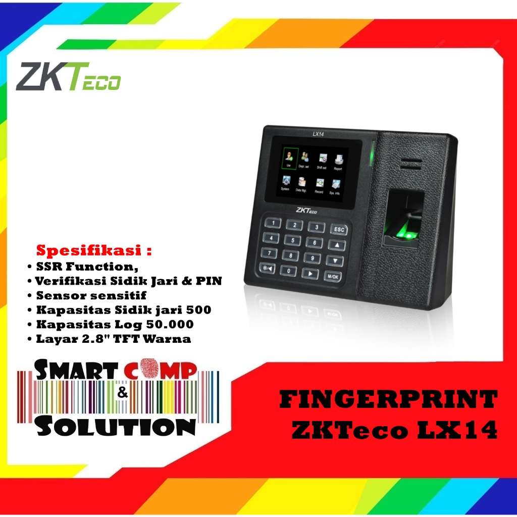 Fingerprint Mesin Absensi ZKTECO LX14 / LX-14 Sidik Jari SSR USB