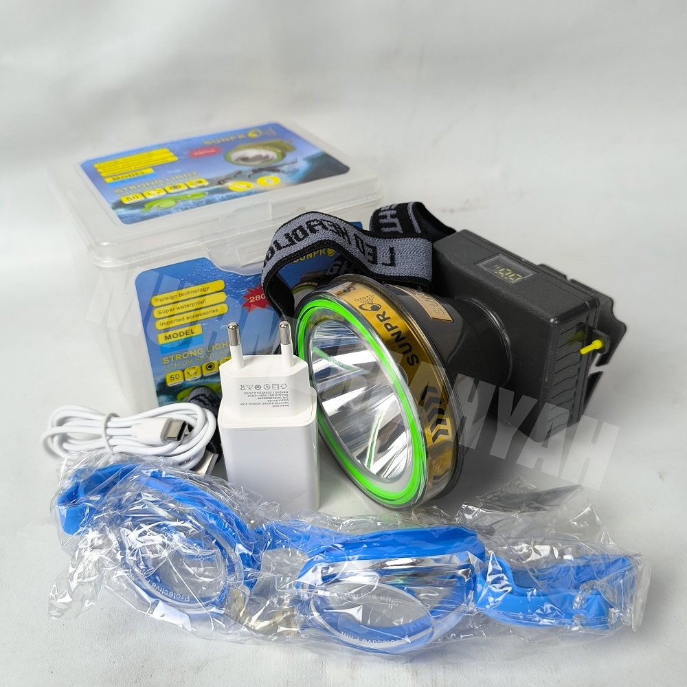 SENTER KEPALA SELAM SUNPRO S-8962 / Senter Kepala 280watt Waterproff 4000 mAh