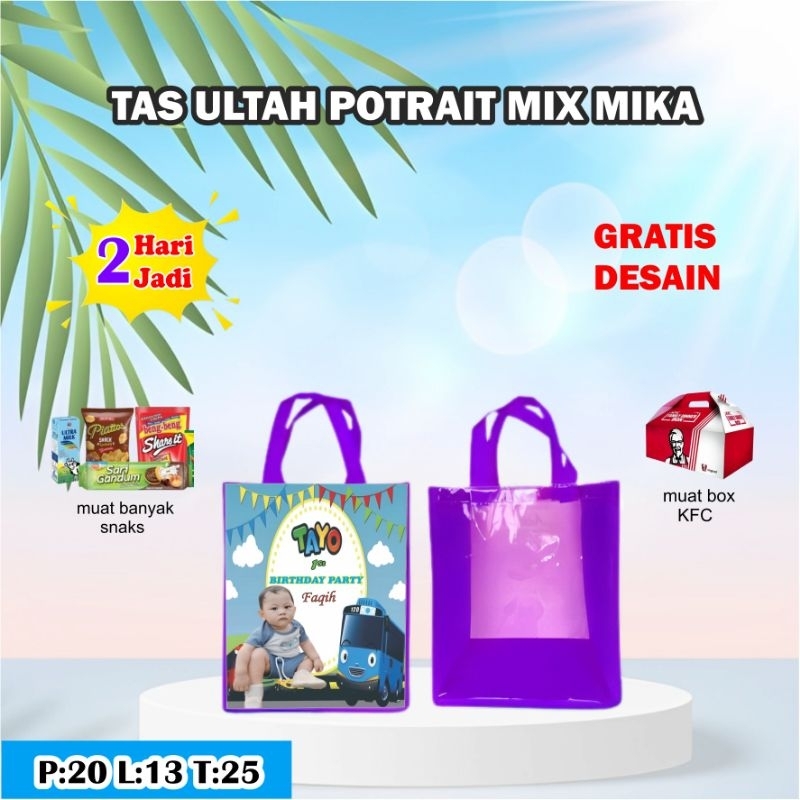 

TAS ULTAH POTRAIT MIX MIKA / Tas Ulang TahunPotrait Kombinasi mika/ Tas Ulang Tahun Custom/Tas Ultah Murah/Goodie bag murah/Goodie bag karakter/Goodie bag custom/Tas ultah kuda poni/Tas ultah Freefire/Tas ultah Barbie/Tas Ultah Kartun