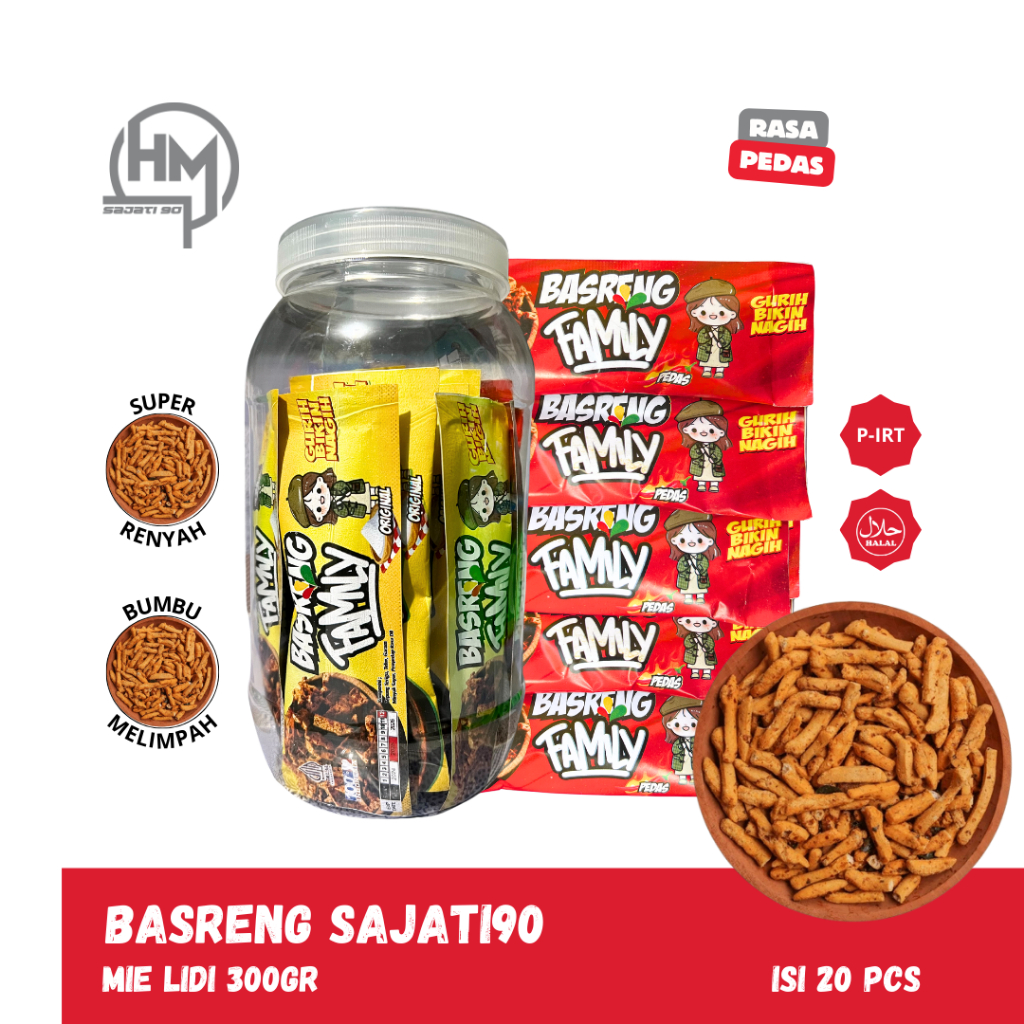 

SAJATI Basreng Sajati Rasa Pedas 1 Toples - 20 Pcs Camilan