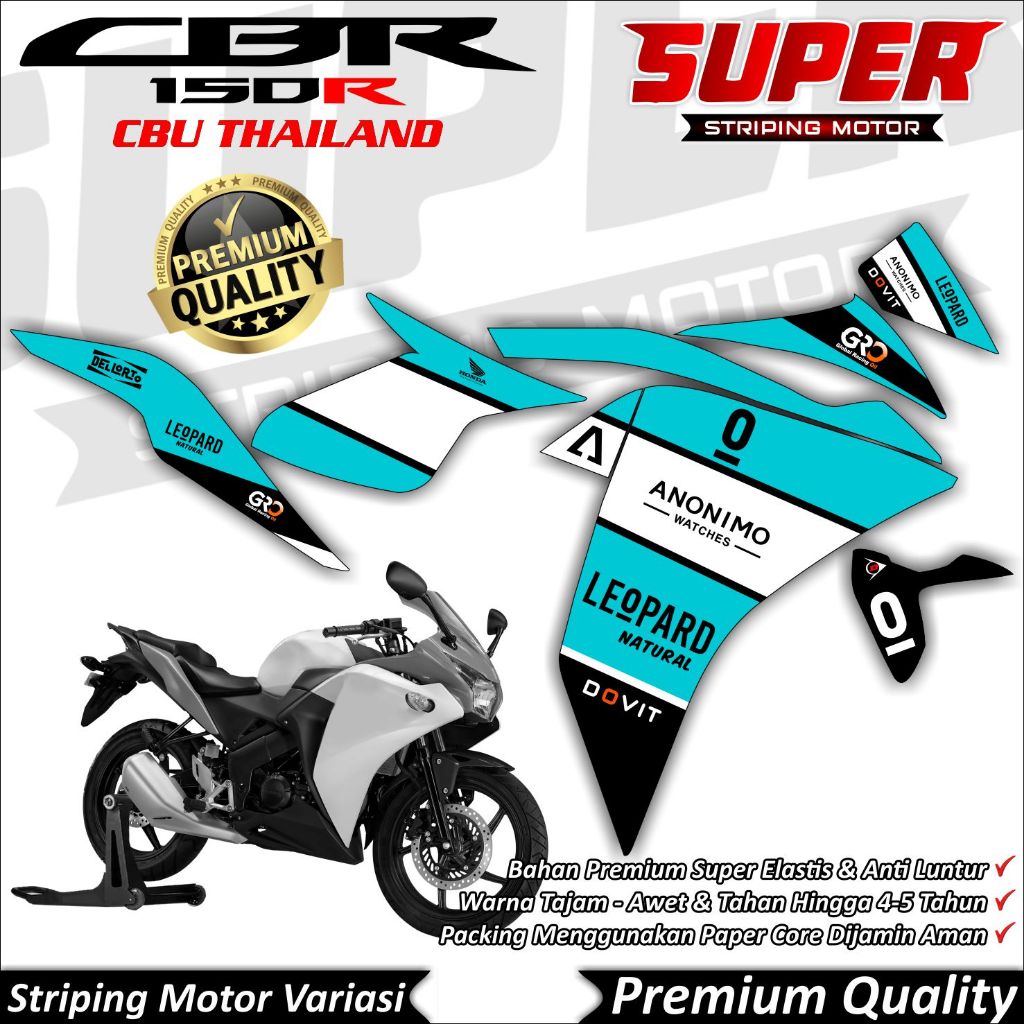 Stiker CBR 150r K45 Thailand Anti Luntur keren Striping CBR CBU Thailand Striping Honda CBR K45 Thai
