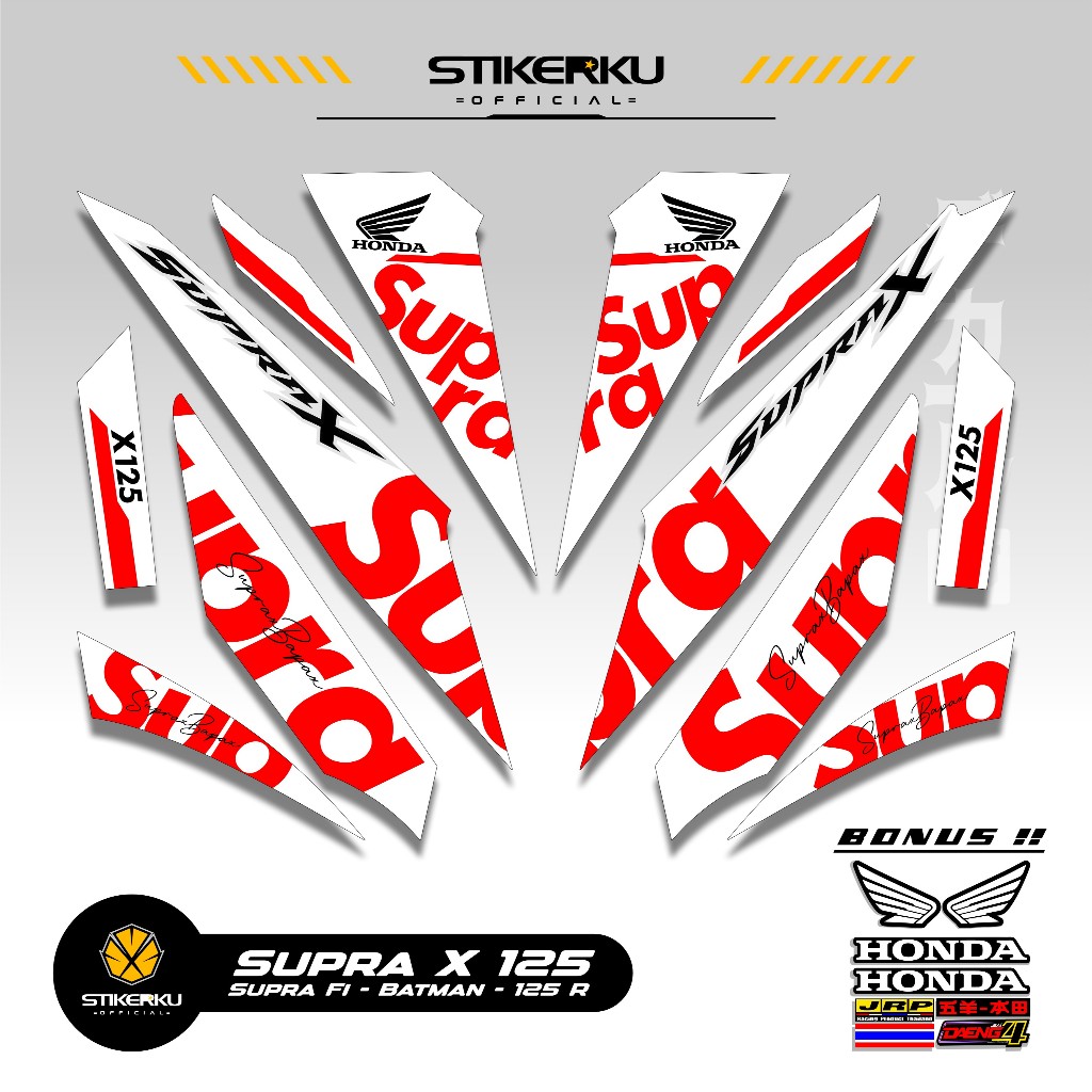 STRIPING SUPRA X 125 MOTIF X92 STIKER SUPRA BATMAN 125 2008 2013 STICKER WAVE 125 STIKERKU DECAL
