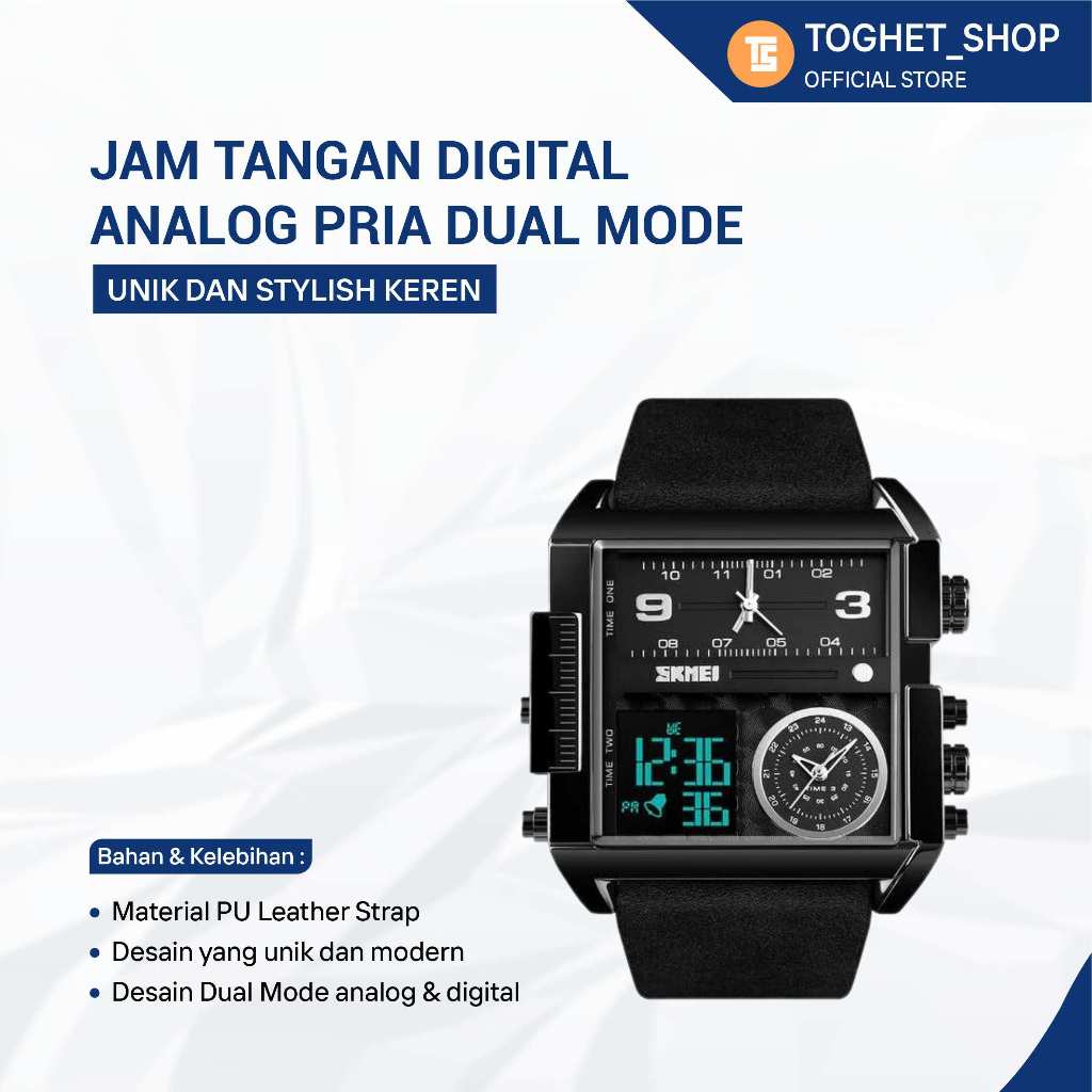Jam Tangan Digital Analog Pria Jam Tangan Pria Analog Digital Dual Mode Unik Dan Stylish Keren