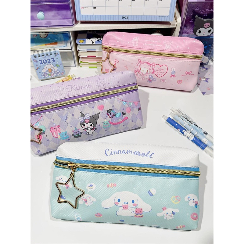 

MJ76 Kotak Pensil Sanrio Kuromi Melody Double Sip Depan Belakang