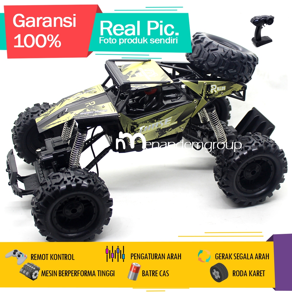 Mainan Mobil Remot Kontrol Rc Offroad Climbing 4WD 4X4 Chaser Besi Metal