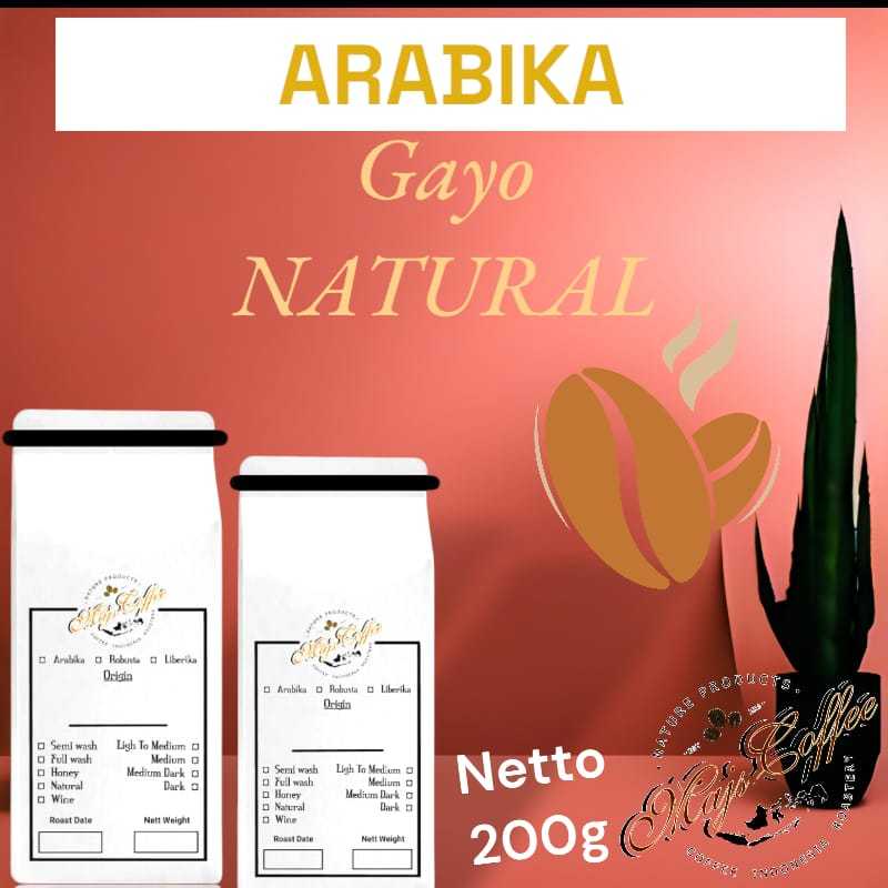 

biji kopi roasted arabika spesialty gayo natural 200g