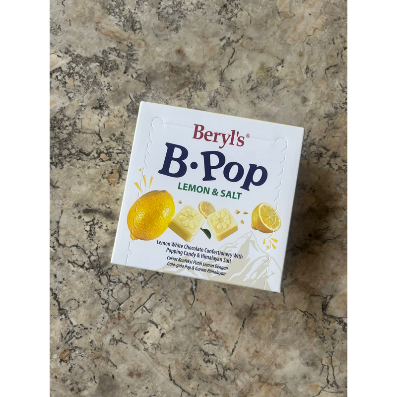 

[PRODUCT MALAYSIA] cokelat beryls b-pop series lemon white chocolate and himalayan salt original malaysia 50 gr HALAL (pack)