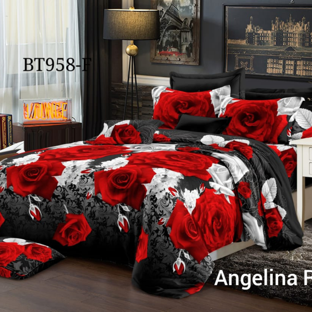 SET SPREI MOTIF BUNGA UKURAN SUPER JUMBO 240X240 LENGKAP SARUNG BANTAL GULING