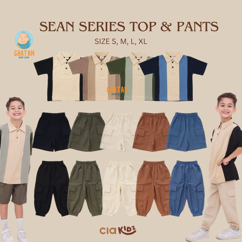 Ciakidz Sean Series, Sean Polo Top, Sean Cargo Short, Sean Cargo Long - Kaos Polo dan Celana Kargo A