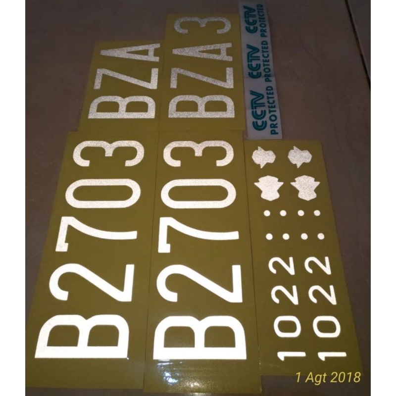 Sticker Plat Mobil Font Baru & Lama