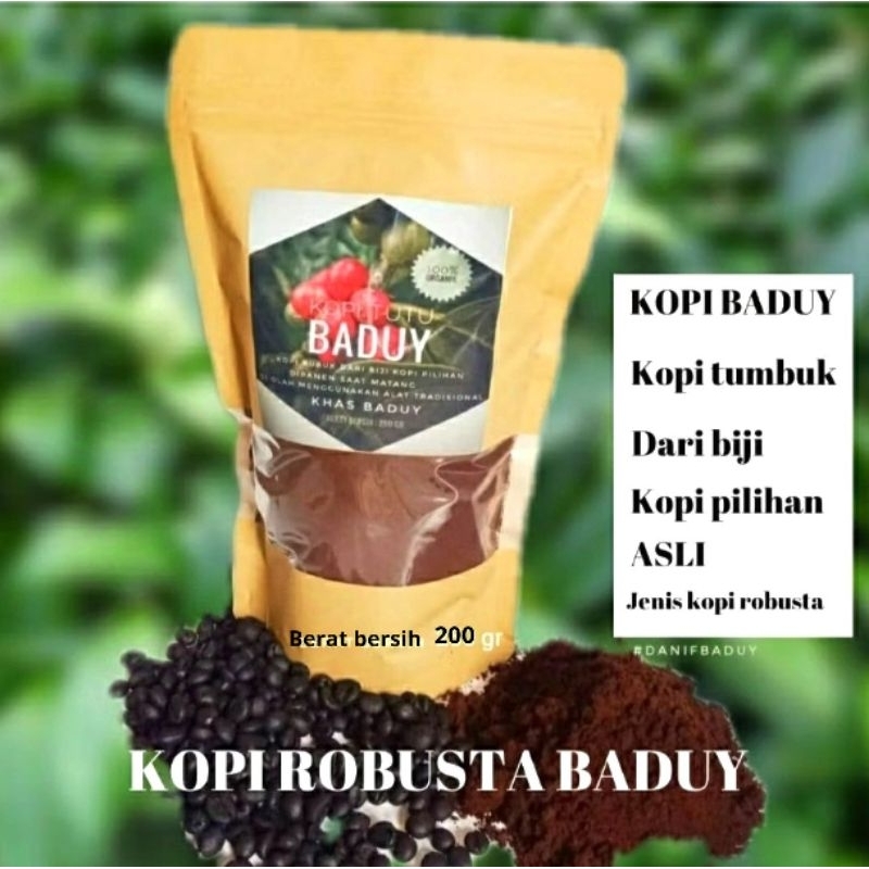 

Kopi Baduy biji kopi hitam bubuk khas Baduy 100% dari biji kopi pilihan asli kopi tumbuk