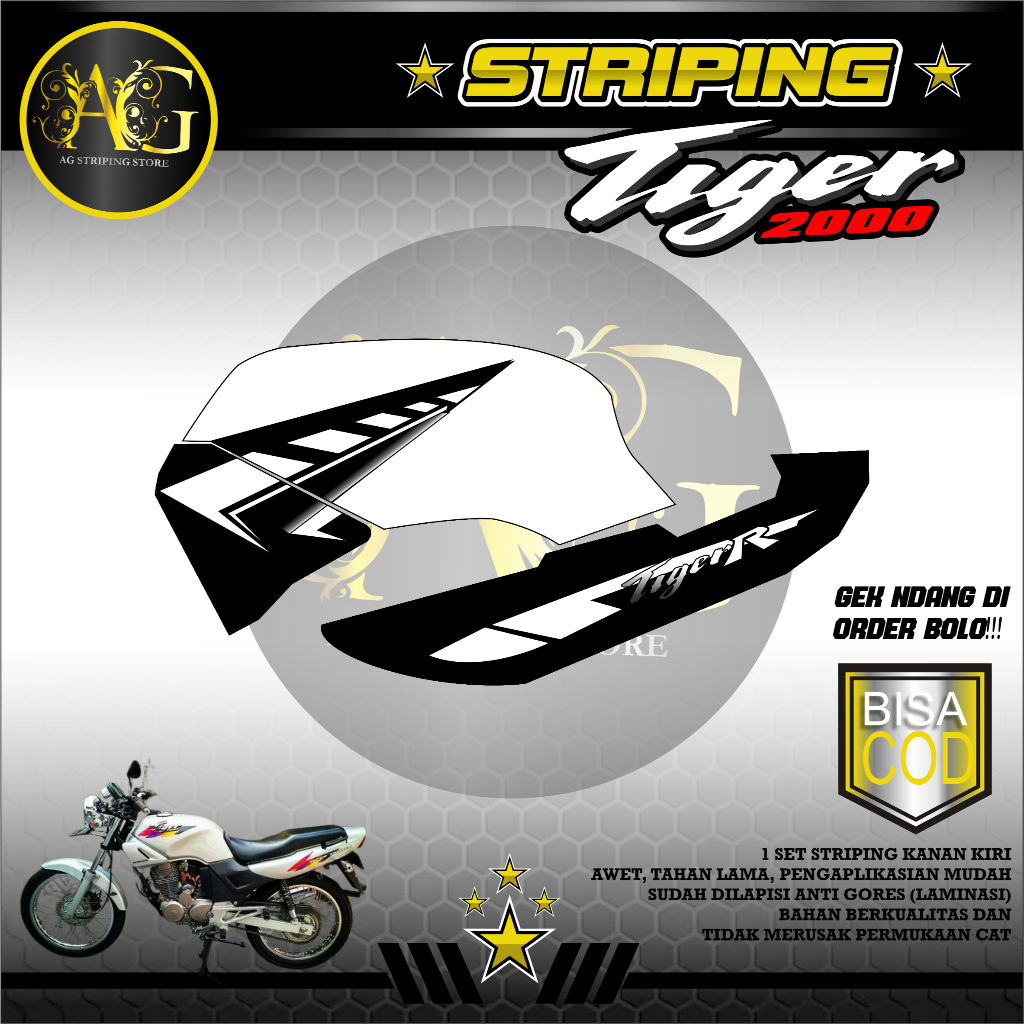 STIKER TIGER 2000/TILAS/TILAM-STIKER STRIPING TIGER 2000/TILAS/TILAM MOTIF SIMPEL TIGER R02