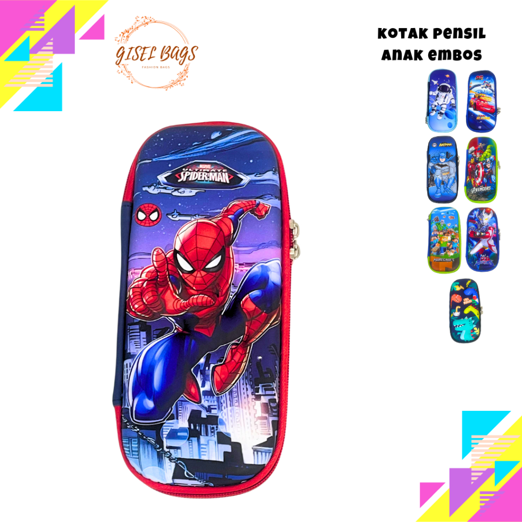 

GiselBags Tempat pensil kotak pensil 3D Cowo Hardtop Pencil Case tempat pensil Anak Cowo Kado Ultah Keren tempat pensil paud tk sd berkualitas