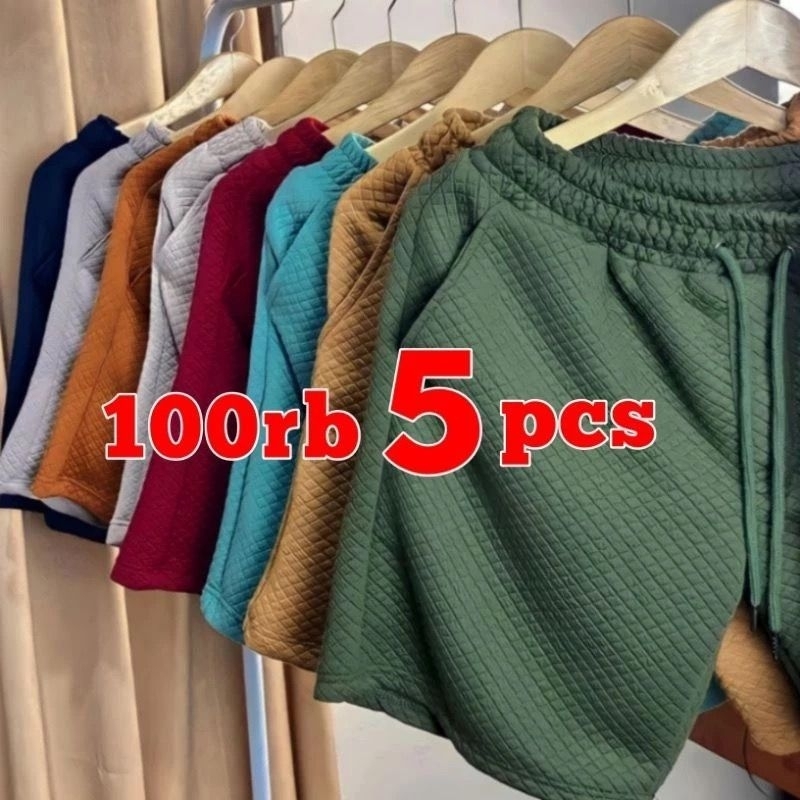 [PROMO HEMAT] 5pcs Celana Pendek Boardshort Comfy 100ribu 5pcs Celana Diamond Knitt Pria Wanita Unis