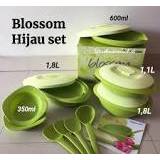 blossom tupperware prasmanan set hijau