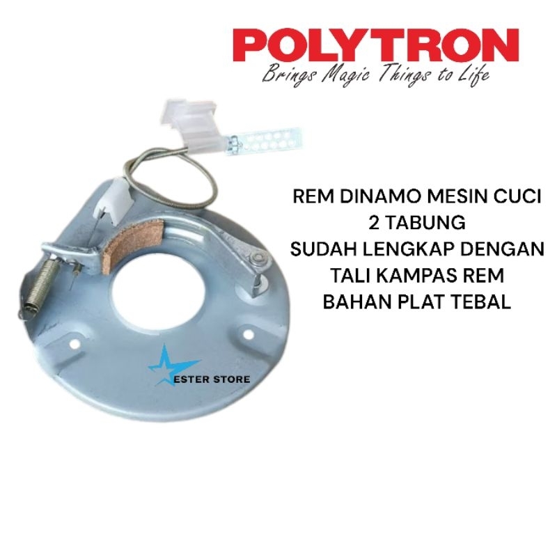 Rem dinamo pengering mesin cuci Polytron 2 tabung set dengan tali kampas