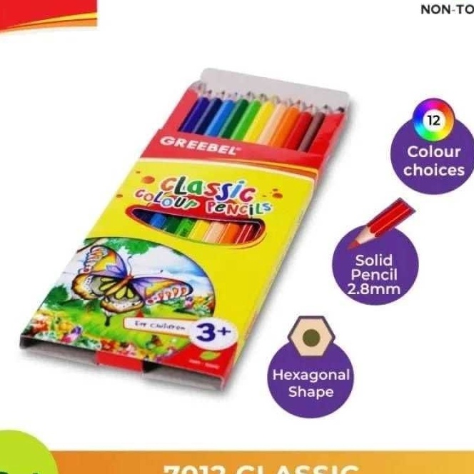 

FG2 Pensil Warna Grebeel 12 Warna PanjangWarna Nyata