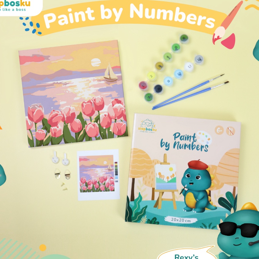 

KP8 KANVAS LUKIS PEMANDANGAN UNTUK ANAK CANVAS PAINTING BY NUMBER FOR KIDS 2x2 CM TERMASUK CAT KUAS FRAME KAYU SIAP LUKIS LANDSCAPE SERIES