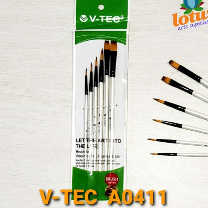 

HJ6 VTEC Brush A411 set 6 Kuas Lukis