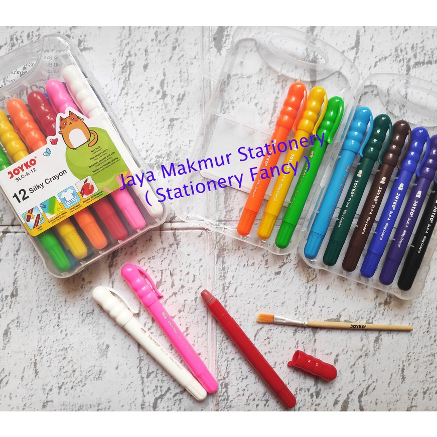 

Terlaris Crayon Halus Silky Crayon Joyko 12 warna SLCA12 1 set