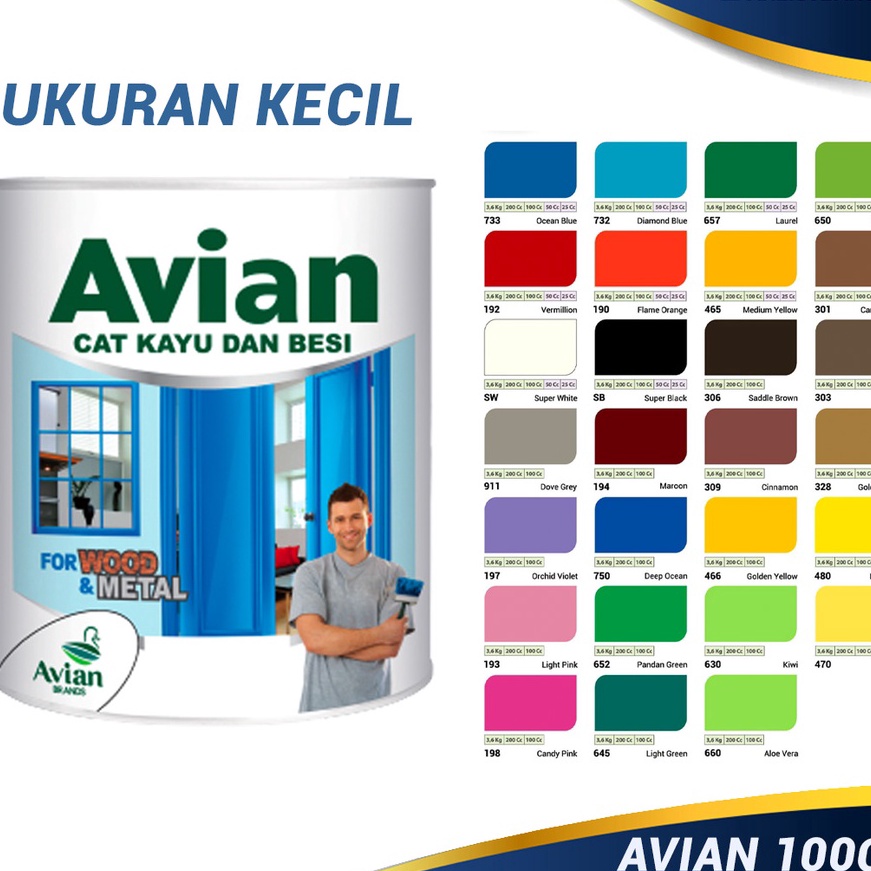 

KP8 cat besi dan kayu avian 1 cc cat minyak sintetis cat kayu cat besi ukuran kecil bkn kuda terbang