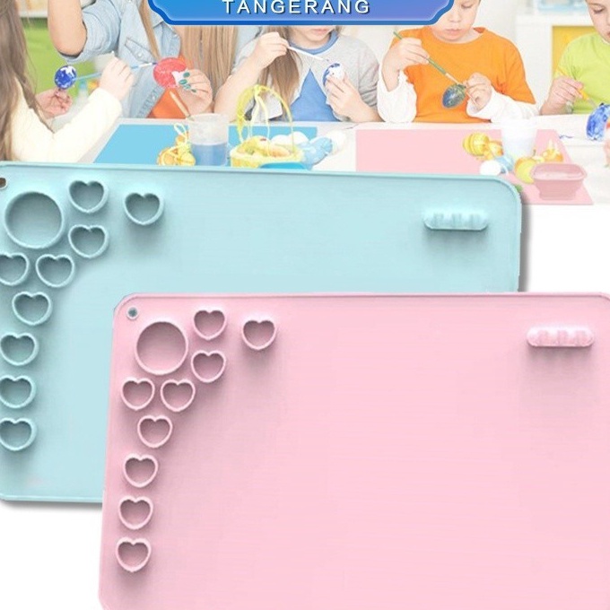 

Diskon Art Mat Warna Biru Dan Merah Jambu Silicone Painting Mat Dengan Cangkir Air Dan Tempat Cat