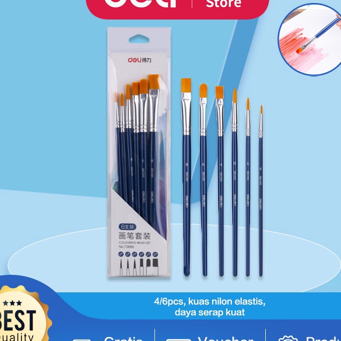 

Grosir Deli set kuas warna biru 46pcs pack kombinasi bentuk kuas untuk memenuhi kebutuhan melukis 738X