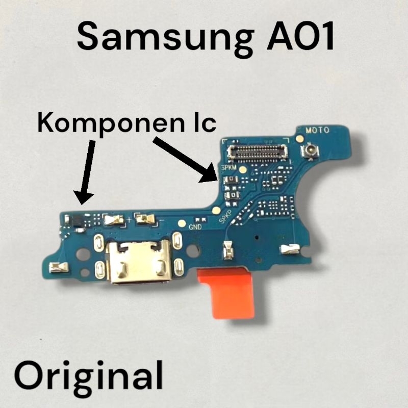 Connector Charger Samsung A01 A015F Original Full Komponen Ic Papan Board Charger Mic Samsung A01