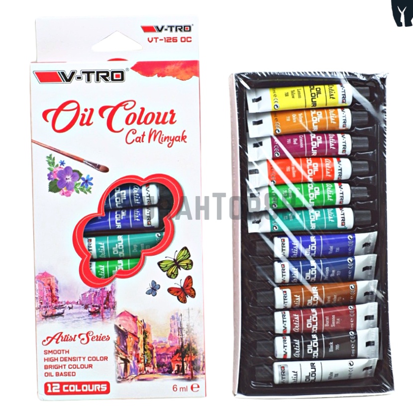 

murah Cat Minyak Oil Colour Vtro 12 Warna Oil Color Painting Set Cat Minyak untuk Melukis Vitro Vtro