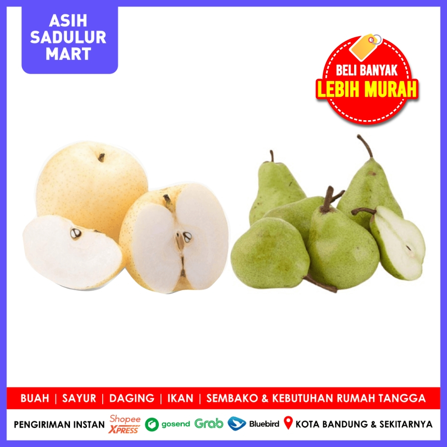 

Buah Pear Pir 500gr Century Packham / Pakam Bandung | Asih Sadulur Mart