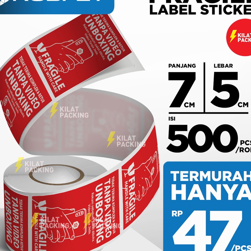 

Langka Sticker Unboxing with Fragile Rusfet Label Wajib Video Buka Stiker Fragile pcs Per Roll