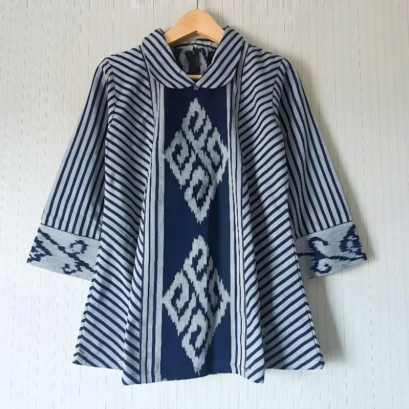 Blouse Tenun Troso, Baju Atasan Blouse Tenun Troso, Baju Kantor Formal Tenun A35