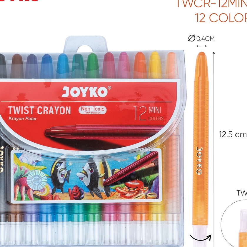 

HJ6 Twist Crayon Joyko TWCR12 M 12 Warna Krayon Putar M set 12 warna