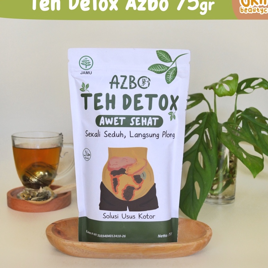 

BONUS MENARIK AZBO Teh 13gr Halal LPPOM Teh Diet Herbal Melancarkan BAB Melancarkan Haid Toxin Detoks Teh Pelangsing Teh Daun Jati Cina Teh Hijau Teh Detoks Azalea Botanicals
