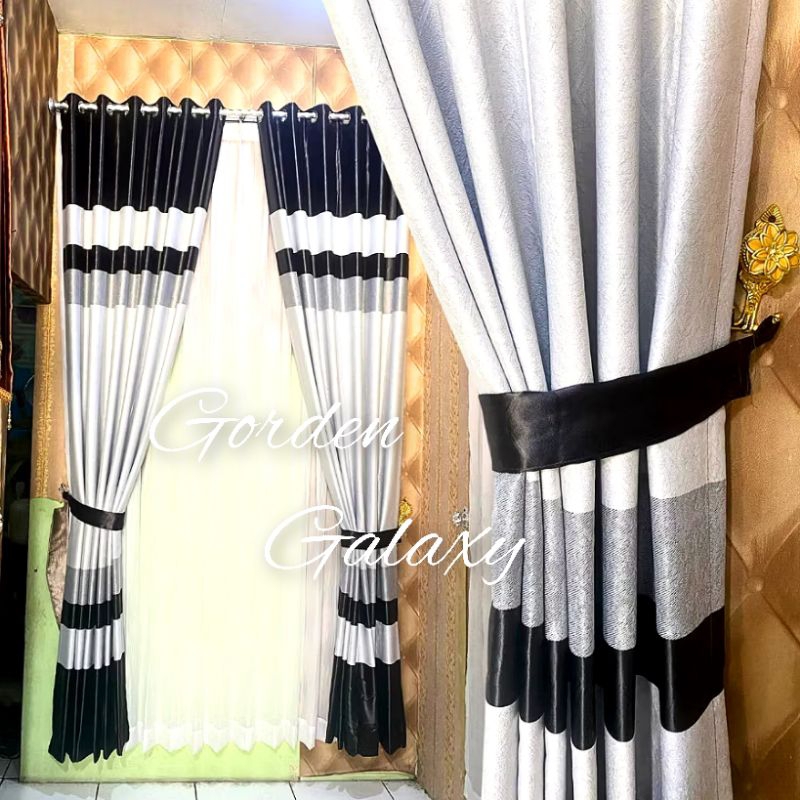Gorden blackout hordeng buludru tebal gordeng jendela hordeng pintu panjang 250cm