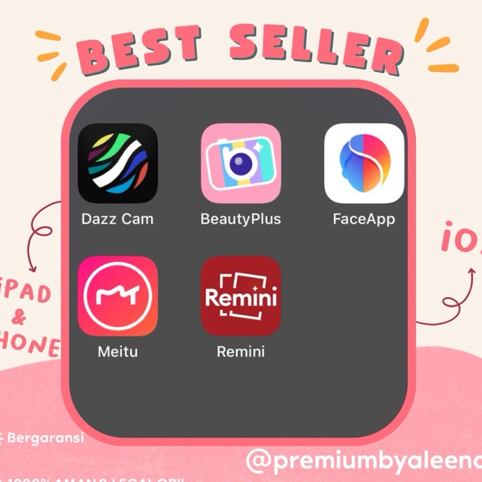 MELEDAK PROMO DAZZ CAM PRO IOS LIFETIME FACEAPP BEAUTYPLUS MEITU PREMIUM