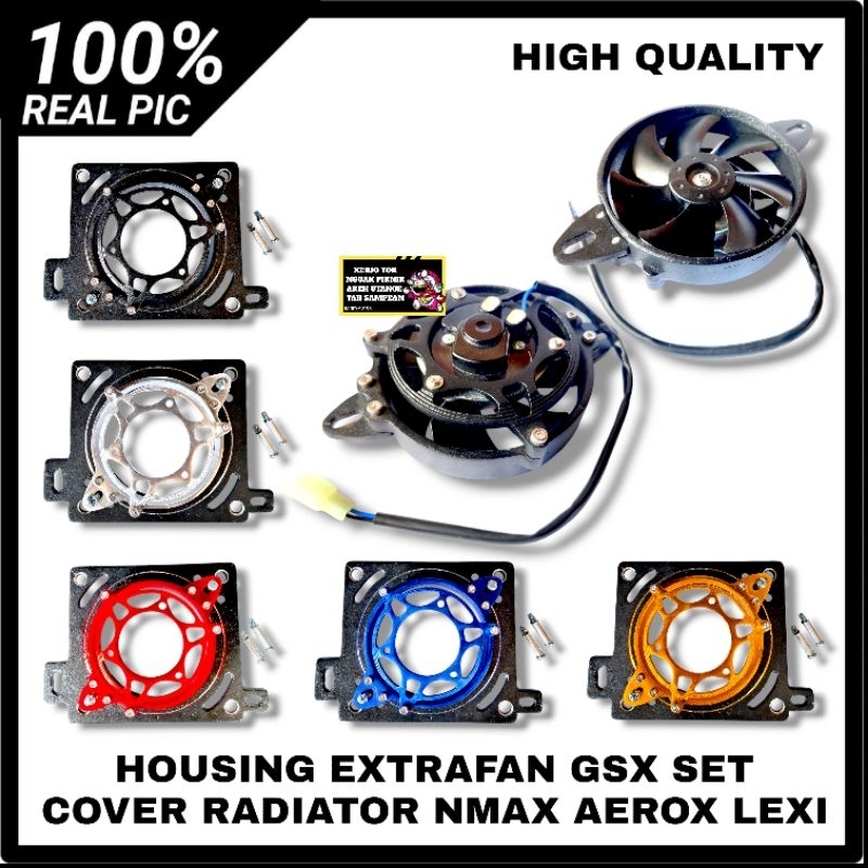 HOUSING EXTRAFAN COVER OTOM KIPAS RADIATOR EXTRA FAN GSX SET COVER RADIATOR NMAX AEROX LEXI CNC
