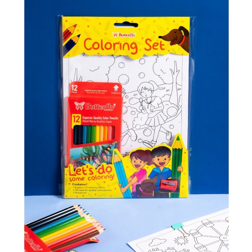 

KP8 Butterfly Coloring Set Pensil Warna Perlengkapan Mewarnai