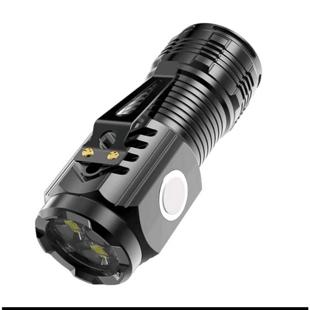 Senter Mini LED 3 Mata / Senter Mini Anti Air Super Terang / Senter Mini Rechargeable COD