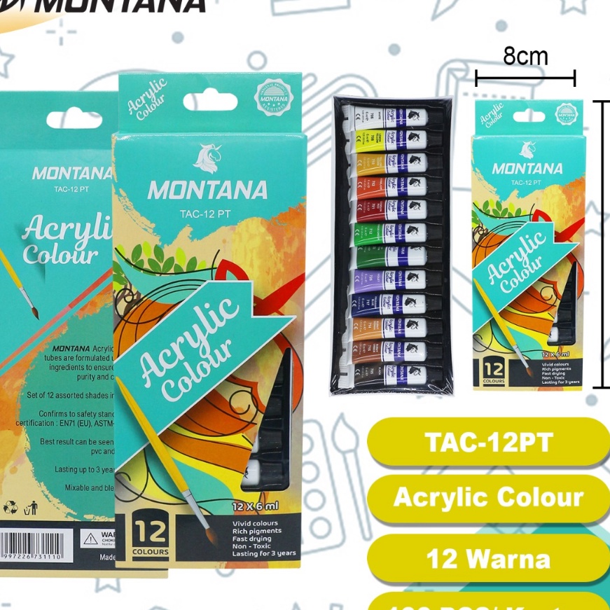 

KP8 CAT ACRYLIC AKRILIK 12 WARNA