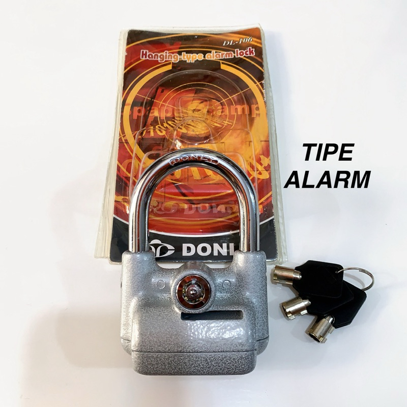 Kunci Gembok Alarm kunci cakram motor anti maling gembok pagar rumah