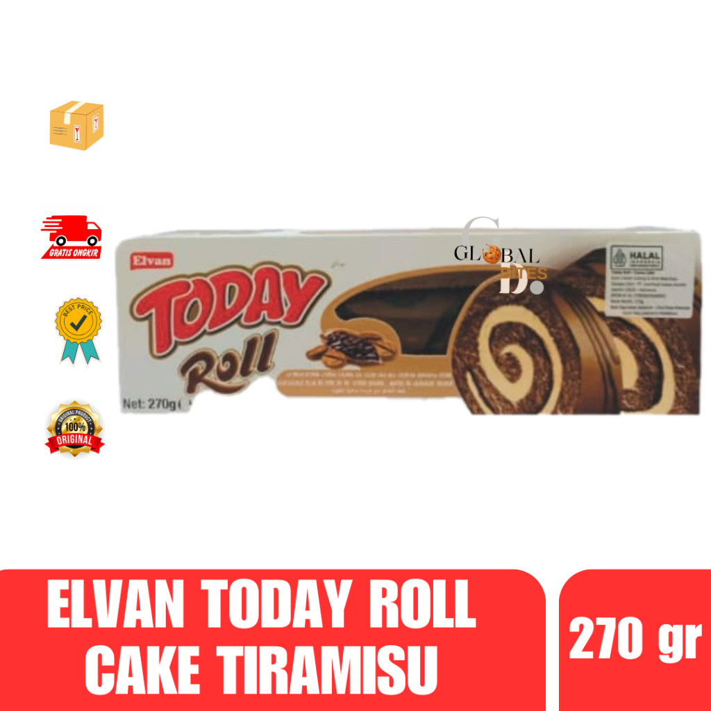 

Elvan Today Roll Cake Tiramisu Bolu Gulung 270 gr