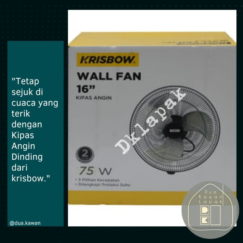 Krisbow Kipas Angin Dinding 16 Inci