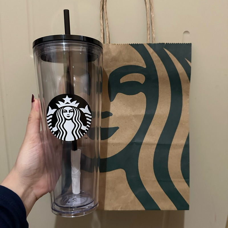 NEW Tumbler Starbucks Black Transparent Siren Core Edition With Straw Original Starbucks Tumbler